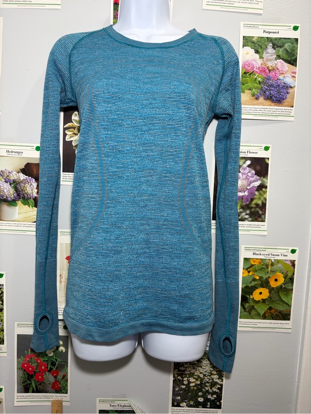 lululemon athletica Teal Blue Long Sleeve Top